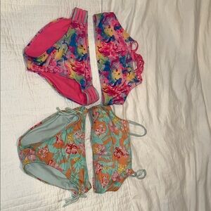 Lot of 2 Colorful and Floral Bikini Sets From Target